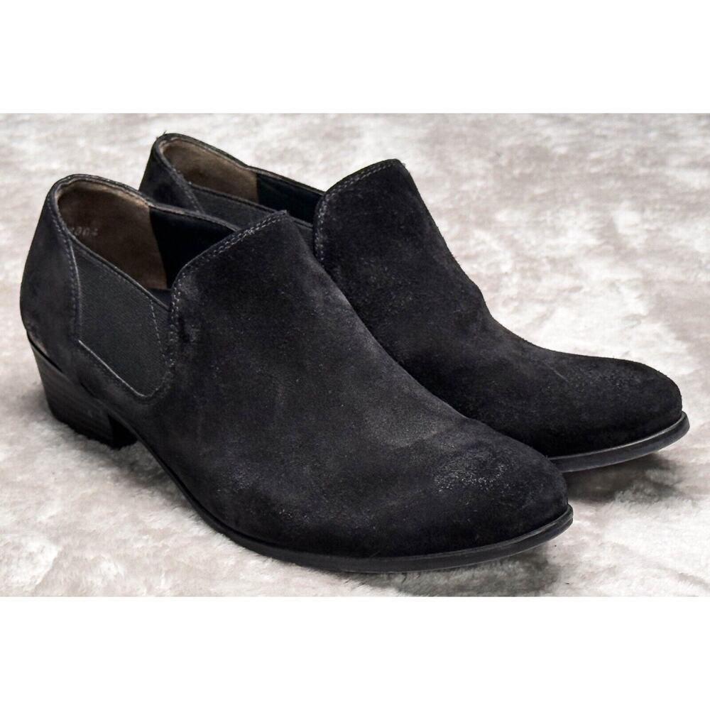 Paul Green Black Suede Chelsea Slip-on Low Ankle Boots Womens UK 5 US Size 7.5